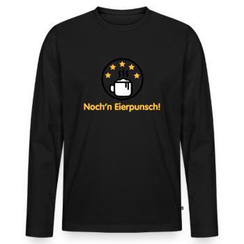 Eierpunsch - Männer Premium Bio Langarmshirt - Schwarz - Vorne - Nico (187cm)