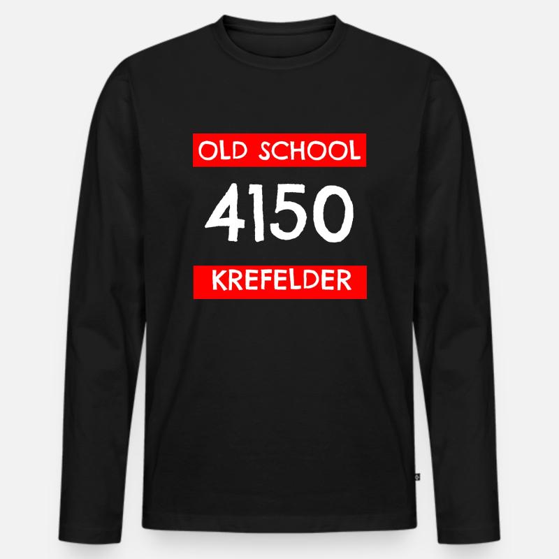 Old School Krefeld Krefeld codice postale vecchio codice postale - Maglia a manica lunga ecologica premium da uomo - nero