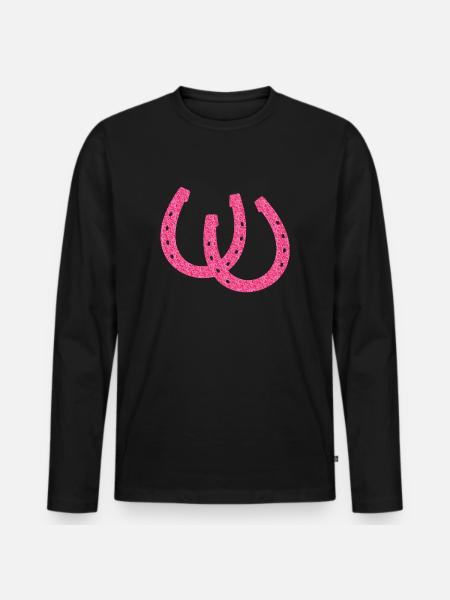 sparkling horseshoes - Men's Premium Organic Long Sleeve Shirt - black