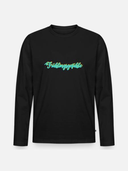 Frühlingsgefühle - Männer Premium Bio Langarmshirt - Schwarz