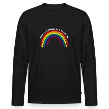 Zähle die Regenbögen, nicht die Gewitter - Männer Premium Bio Langarmshirt - Schwarz - Vorne - Nico (187cm)
