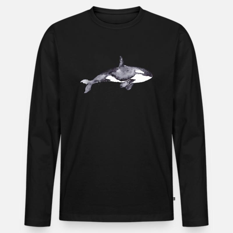 Orca - Männer Premium Bio Langarmshirt - Schwarz