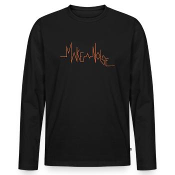 MAKE A NOISE - Men's Premium Organic Long Sleeve Shirt - black - Front - Nico (187cm)