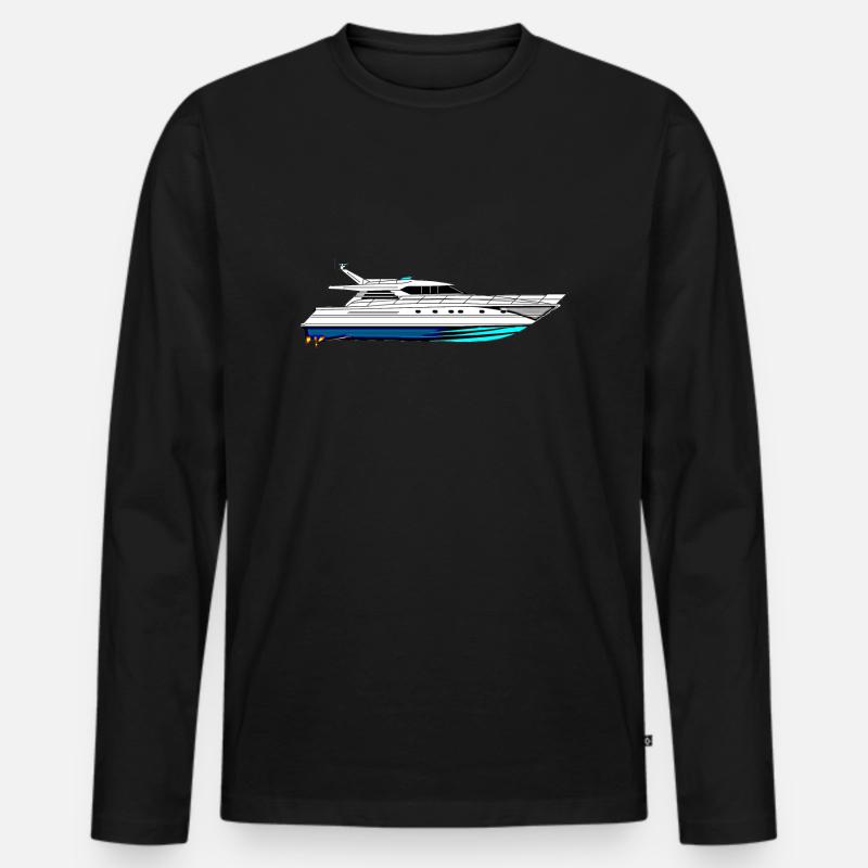 Schnell Boot - Männer Premium Bio Langarmshirt - Schwarz