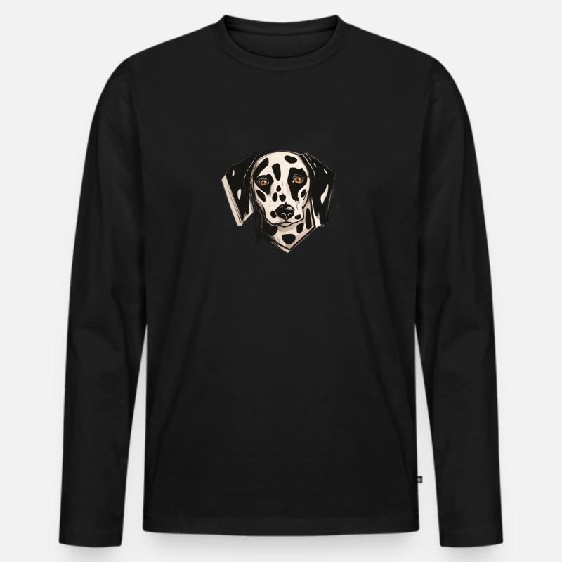 Dalmatiner - Männer Premium Bio Langarmshirt - Schwarz