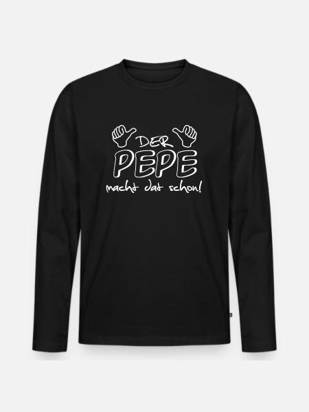 pepe - Männer Premium Bio Langarmshirt - Schwarz