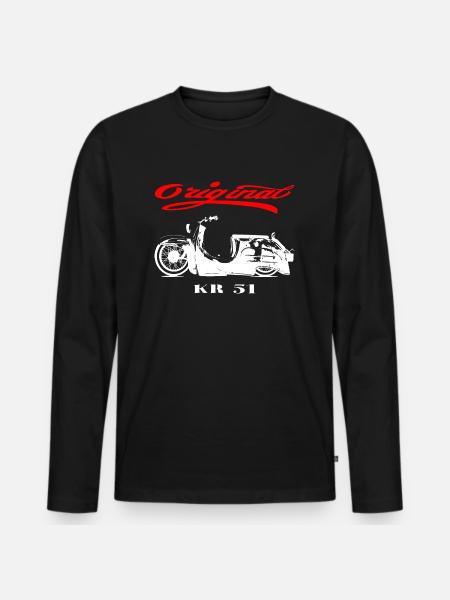 Simson Schwalbe GDR Moped - Men's Premium Organic Long Sleeve Shirt - black