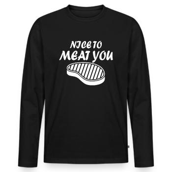 Fun Fun Drôle - T-shirt manches longues Premium bio Homme - noir - Devant - Nico (187cm)