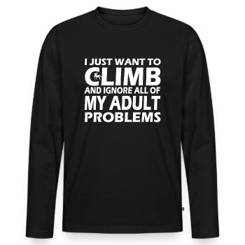 climbing - Männer Premium Bio Langarmshirt - Schwarz - Vorne - Nico (187cm)