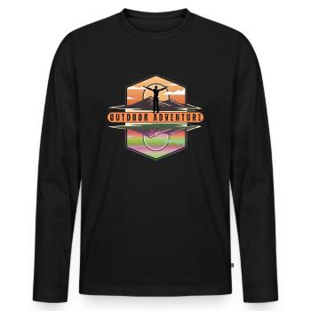 Mountain Sports Hiking Adventure Nature. Funny sayings - Men's Premium Organic Long Sleeve Shirt - black - Front - Nico (187cm)
