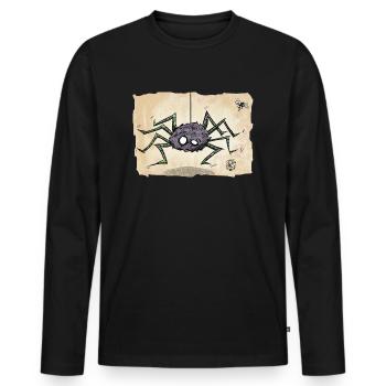Thekla ~ Kritzeltoon #07 - Männer Premium Bio Langarmshirt - Schwarz - Vorne - Nico (187cm)