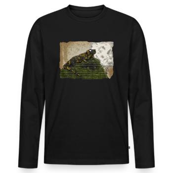Selma Salamander - Kritzeltoon #19 - Männer Premium Bio Langarmshirt - Schwarz - Vorne - Nico (187cm)