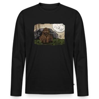 Bärtram Bär ~ Kritzeltoon #22 - Männer Premium Bio Langarmshirt - Schwarz - Vorne - Nico (187cm)