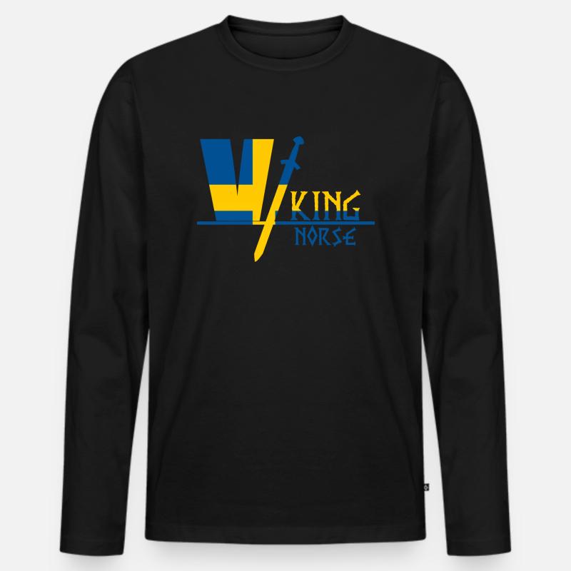 Wikinger Schweden - Männer Premium Bio Langarmshirt - Schwarz
