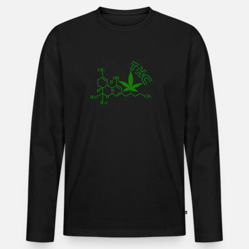 THC Molekular Struktur - Männer Premium Bio Langarmshirt - Schwarz