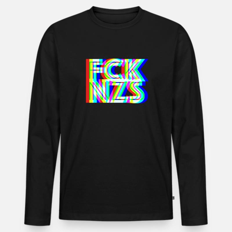 FCK NZS - Männer Premium Bio Langarmshirt - Schwarz