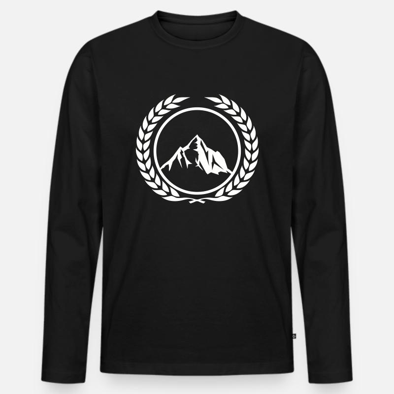 berge kranz - Männer Premium Bio Langarmshirt - Schwarz