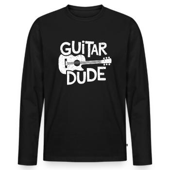 Guitar Dude - Musik für Gitarrenfans - Männer Premium Bio Langarmshirt - Schwarz - Vorne - Nico (187cm)