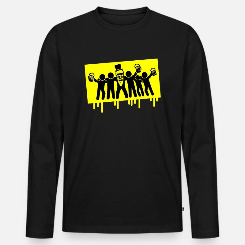 Bräutigam Team Junggesellenabschied - Männer Premium Bio Langarmshirt - Schwarz