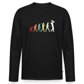 Evolution Father Daughter Colorful - Men's Premium Organic Long Sleeve Shirt - black - Front - Nico (187cm)