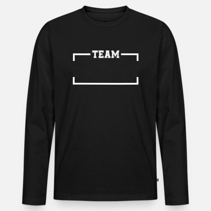 team - Männer Premium Bio Langarmshirt - Schwarz