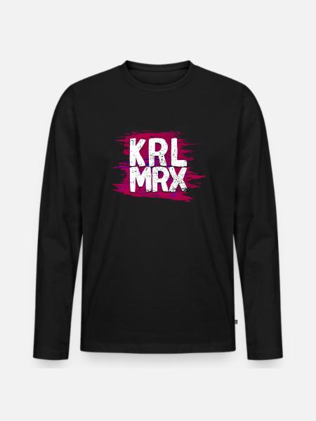KRXL MRX - Karl Marx - Premium økologisk langærmet T-shirt til mænd - sort
