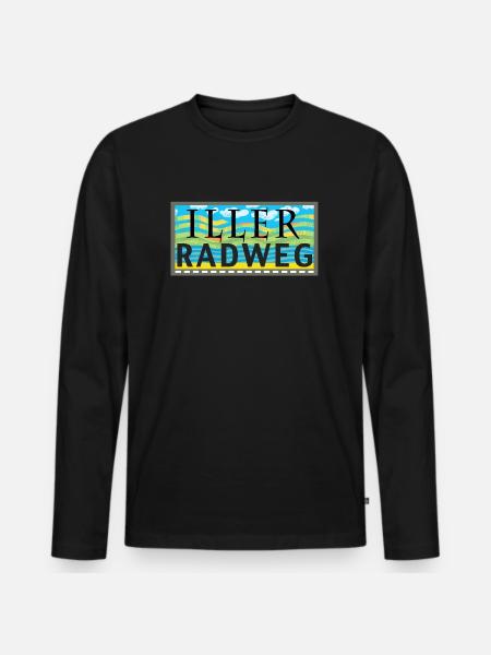Iller-Radweg - Männer Premium Bio Langarmshirt - Schwarz