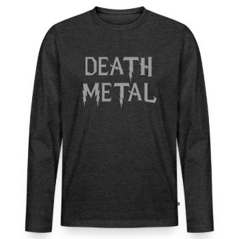 Death Metal - T-shirt manches longues Premium bio Homme - anthracite chiné - Devant - Nico (187cm)