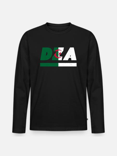 Algeria flag DZA flag - Men's Premium Organic Long Sleeve Shirt - black