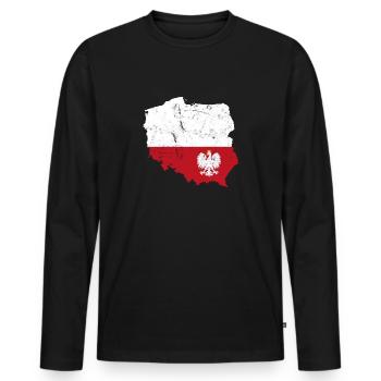 Poland Polish flag eagle Polska gift - Men's Premium Organic Long Sleeve Shirt - black - Front - Nico (187cm)