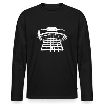 Guitare acoustique guitariste guitare classique - T-shirt manches longues Premium bio Homme - noir - Devant - Nico (187cm)