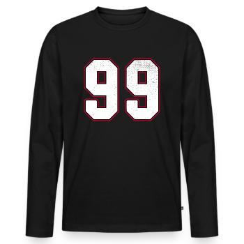 Numéro quatre-vingt-dix neuf - 99 Classic Vintage Sport - T-shirt manches longues Premium bio Homme - noir - Devant - Nico (187cm)