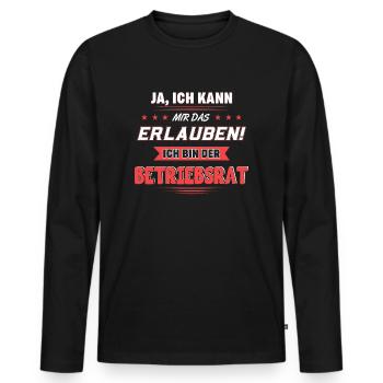 Lustiger Betriebsrat Spruch - Männer Premium Bio Langarmshirt - Schwarz - Vorne - Nico (187cm)