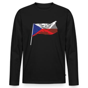 Design tchèque pour les fans tchèques - T-shirt manches longues Premium bio Homme - noir - Devant - Nico (187cm)