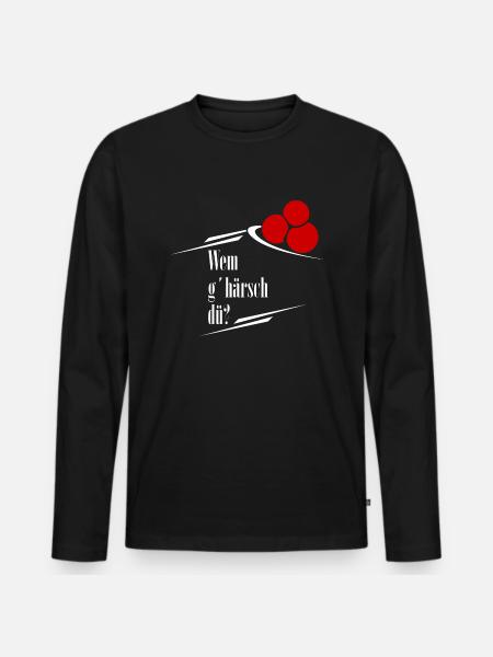 Wemghärschdü - Männer Premium Bio Langarmshirt - Schwarz