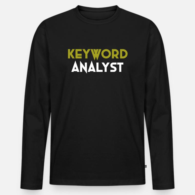 Keyword Analyst Spezial - Männer Premium Bio Langarmshirt - Schwarz
