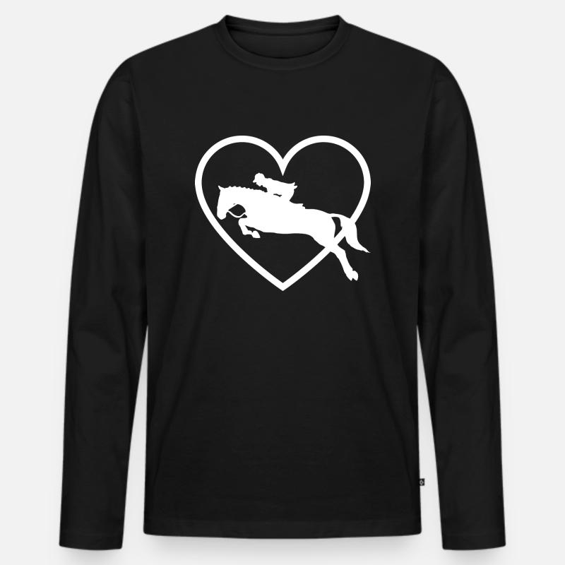 Reiten - Reiter Geschenkidee - Männer Premium Bio Langarmshirt - Schwarz