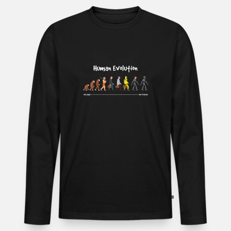 Evolution a robotic future Dark - Men's Premium Organic Long Sleeve Shirt - black