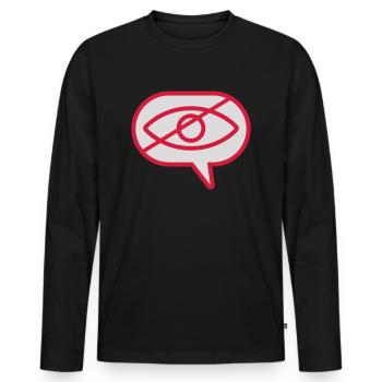 Ne pas voir l’œil visuel - T-shirt manches longues Premium bio Homme - noir - Devant - Nico (187cm)