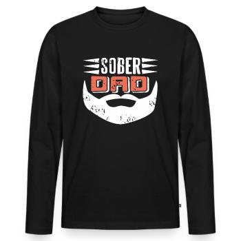 Sober Dad Retro Sobriety Cool Designs - Männer Premium Bio Langarmshirt - Schwarz - Vorne - Nico (187cm)