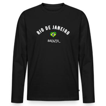 Rio de Janeiro Brasilien - Männer Premium Bio Langarmshirt - Schwarz - Vorne - Nico (187cm)