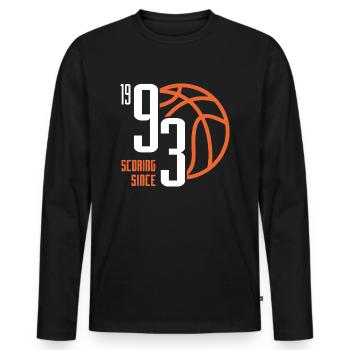30. Geburtstag Basketball 30 Jahre Jahrgang 1993 - Männer Premium Bio Langarmshirt - Schwarz - Vorne - Nico (187cm)