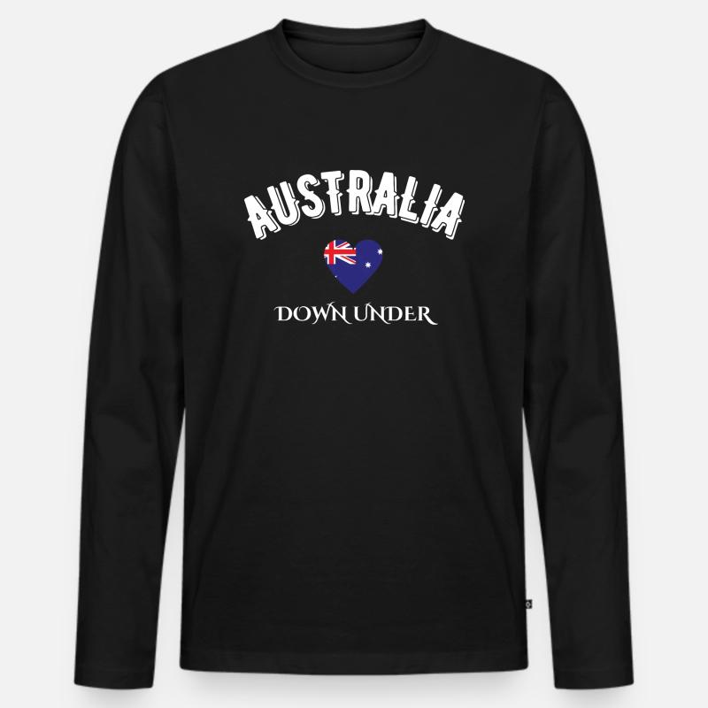 Australien Down Under - Männer Premium Bio Langarmshirt - Schwarz