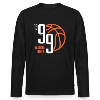 24. Geburtstag Basketball 24 Jahre Jahrgang 1999 - Männer Premium Bio Langarmshirt - Schwarz - Vorne - Nico (187cm)