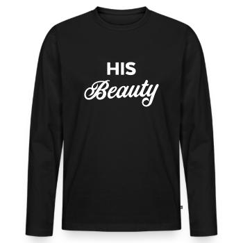 Sa beauté - T-shirt manches longues Premium bio Homme - noir - Devant - Nico (187cm)