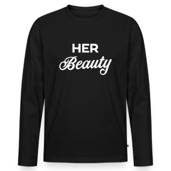 Sa beauté - T-shirt manches longues Premium bio Homme - noir - Devant - Nico (187cm)