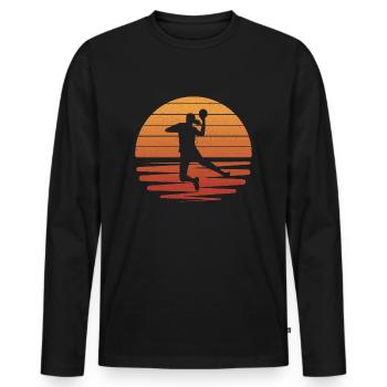 Handballeur Handball Joueur Handball Filles Handball - T-shirt manches longues Premium bio Homme - noir - Devant - Nico (187cm)