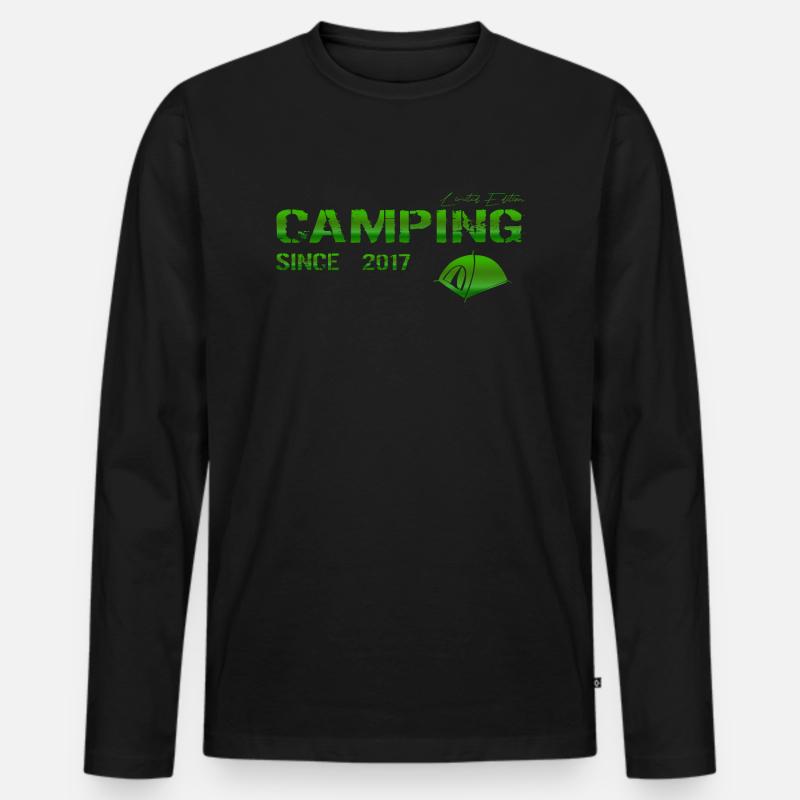 Camping 2017 Geschenk - Männer Premium Bio Langarmshirt - Schwarz