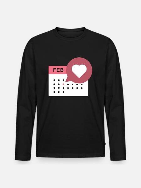 Heart Calendar - Men's Premium Organic Long Sleeve Shirt - black