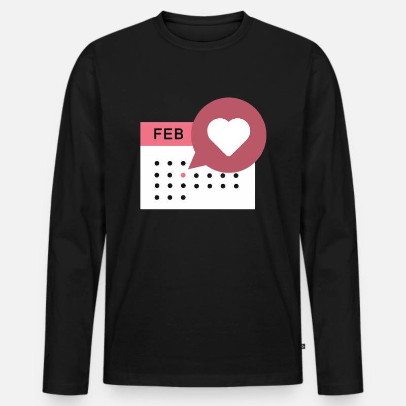 Herzkalender - Männer Premium Bio Langarmshirt - Schwarz